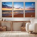 Golden Hour Beach Sunset Wall Art | Canvas Print | Ready to