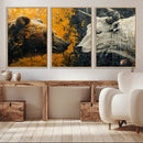 Bear and Bull Wall Art Canvas Print – Abstract Animal by MyGreatCanvas | Canvas Wall Art Prints | Photo Prints & Wall Decor