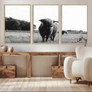 Black and White Highland Cow Wall Art Canvas Print | Rustic by MyGreatCanvas | Canvas Wall Art Prints | Photo Prints & Wall Decor