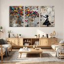 Banksy Wall Art - Banksy Girl and Butterfly Explosion Wall