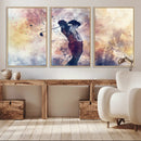 Abstract Watercolor Golf Player Wall Art Canvas Print