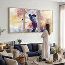 Abstract Watercolor Golf Player Wall Art Canvas Print