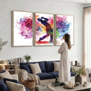 Colorful Golfer Swing Wall Art Canvas Print - Ready to Hang,