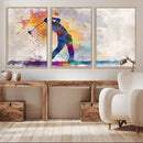 Watercolor Golf Swing Wall Art Canvas Print | Vibrant