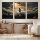 Jesus Walking on Water Wall Art Canvas Print - Religious
