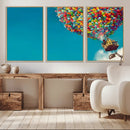 Carl Fredricksen, Up Movie Wall Art, Colorful Balloon House
