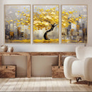 Golden Tree Canvas Print | Abstract Wall Art for Modern