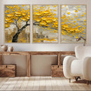 Yellow Blossom Tree Canvas Wall Art - Floral Abstract Modern