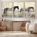 Vintage Horses Wall Art Canvas Print