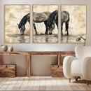 Chinese Style Abstract Black Horses Wall Art Canvas Print - by MyGreatCanvas | Canvas Wall Art Prints | Photo Prints & Wall Decor