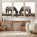Chines Ink Style Horses Wall Art Canvas Print