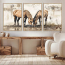 Vintage Horses Wall Art | Ready to Hang and Framed Triptych by MyGreatCanvas | Canvas Wall Art Prints | Photo Prints & Wall Decor