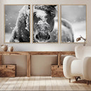 Black and White Horse Winter Wall Art | Ready to Hang and