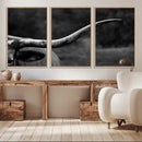 Cow Longhorn Wall Art | Black and White Print | Ready to by MyGreatCanvas | Canvas Wall Art Prints | Photo Prints & Wall Decor