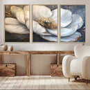 White Magnolia Flower Wall Art Canvas Print | Abstract