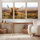 Scottish Highland Cow Canvas Wall Art – Rustic Farmhouse