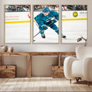 San Jose Sharks Ice Hockey Player Wall Art Canvas Print