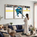 San Jose Sharks Ice Hockey Player Wall Art Canvas Print