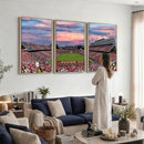 Carter-Finley Stadium Art Sunset Game Triple Canvas Wall Art