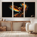 Fiery Phoenix Canvas Print | Ready to Hang Wall Art | Bold