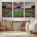 University of Michigan Wolverines Print Canvas, Football