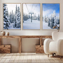 Winter Ski Lift Wall Art Print - Landscape Wall Art | Snowy