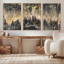 Golden Forest Abstract Wall Art | Dark Forest with Gold