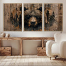 Rustic Grizzly 399 Wall Art | Triptych Canvas Print | Rustic by MyGreatCanvas | Canvas Wall Art Prints | Photo Prints & Wall Decor
