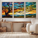 Mosaic Tree Wall Art | Ready to Hang Stained Glass Style