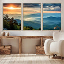 Sunrise Over Mountain Range Wall Art Canvas Print, Farmhouse