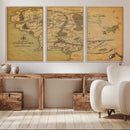 Middle Earth Map Canvas Wall Art – Vintage Fantasy Map