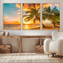 Tropical Sunset Beach Canvas Wall Art Print – Vibrant Palm by MyGreatCanvas | Canvas Wall Art Prints | Photo Prints & Wall Decor