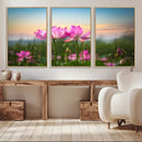 Pink Flower on the Mountain Canvas Print, Framed Pink Flower
