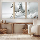 Large Wall Art Canvas Print – Beautiful Running White Horses