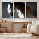Large Wall Art Cream Colored Horse on Grey Background Canvas