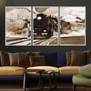 Black Steam Train Canvas Wall Art Print Steam Locomotive Art