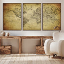 Push Pin World Map Canvas Print – Travel Tracker Wall Art