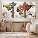 Watercolor World Map Canvas Print – Framed Wall Art for by MyGreatCanvas | Canvas Wall Art Prints | Photo Prints & Wall Decor