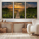 Lake and Flower Wall Art Canvas Print