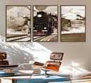 Black Steam Train Canvas Wall Art Print Steam Locomotive Art