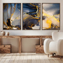 Large Abstract Wall Art Print - Gold and Blue Abstract by MyGreatCanvas | Canvas Wall Art Prints | Photo Prints & Wall Decor