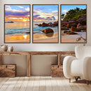 Tropical Island Beach Sunset Canvas Print