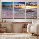 Sea Ocean Sunset Beach Wall Art Canvas Print