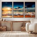 Golden Hour Sunset Over Ocean Waves Wall Art Canvas Print | by MyGreatCanvas | Canvas Wall Art Prints | Photo Prints & Wall Decor