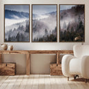 Beautiful Rising Fog in Winter Mountain Landscape- Framed