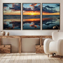 Beach Sunset Print - Stunning Ocean Canvas Artwork with