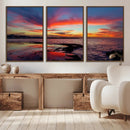 Glorious Sunset on The Beach Wall Art Canvas Print