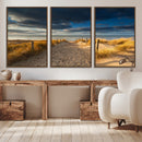 Ocean Beach Dark Clouds Wall Art Canvas Print