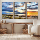 Sunset On The Ocean Wall Art Canvas Print