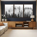 Forest Wall Art Print | Foggy Pine Forest Canvas Wall Art -